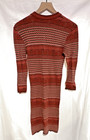 Free People Knit Sweater Dress Mock Neck Long Sleeve Striped Bodycon Size Medium