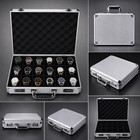 Invicta 18 Slot Aluminum Watch Briefcase With Lock Silver Luxury Storage Case