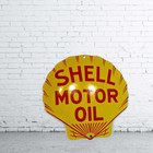 Shell Motor Oil Porcelain Enamel Heavy Metal Sign 30 Inches