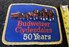Vintage Budweiser Clydesdale Beer 50 Years Iron On Patch   Free Shipping   
