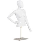 Female Mannequin Realistic Torso Half Body Head Turn Dress Form Display W base