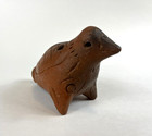 Vintage Pre-columbian Style Pottery Bird Ocarina Whistle Figurine