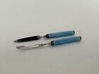 Antique Sterling Silver Blue Guilloche Enamel Mini Tavel Vanity Manicure Set 2