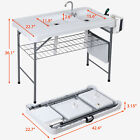 42 5 Inch Folding Fish Cleaning Cutting Table Outdoor Camping Table With Sink 