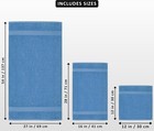 8 Piece Towel Set Electric Blue 100  Cotton 600 Gsm Bath Hand Wash Towels