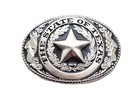 Men Silver Metal Belt Buckle Western Fashion Cowboy Texas State Lone Star Oval