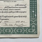 Paper Stock Certicate Capitol Mineral Rights Company 1947 Illinois Vintage Share