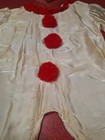 True Vtg 1920s 1930s Handmade Childs Toddler Clown Halloween Costume 2 Piece Hat