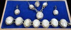 Vintage 800 Silver Naples Italy Cameo  Necklace  Earrings  Ring And Bracelet Set