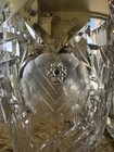 Vintage Clear Cut Crystal Glass Footed Trumpet Vase Pinwheel Starburst 8 Inch
