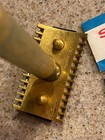 Vtg Gillette Old Type Gold Tone Safety Razor Open Comb W  Blades 1920s Usa