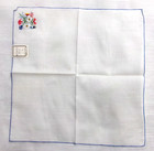 Mixed Lot Of 4 Vintage Embroidered Handkerchiefs With Floral Designs Nos