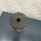 Vintage Industrial 7    Wooden Textile Spool Wood Metal Green Farmhouse Sewing