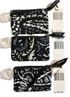 Vera Bradley Zip Id Case Paisley Noir 3  X 5  Id Window Key Chain Set Of 3 Nwt
