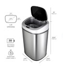 Nine Stars 21 1 Gallon Motion Sensor Touchless Trash Can  Stainless Steel