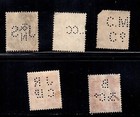 5 Great Britain Perfins
