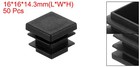50pcs 5 8  16mm Square Tubing End Caps Hole Plug Insert For Tubing Black