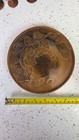 Vintage Hand Carved Wood Decanter   6 Goblets     Mid Century Bar Set