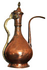 Antique Washing Pitcher - Ottoman Persian Copper And Brass Ewer With Finial Lid