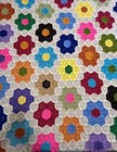 Colorful Flowers  Crochet Throw Afghan Blanket Cozy Handmade Granny Square 67x77