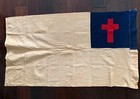 Antique Christian Red Cross 30 X 50 Cotton Flag Vintage