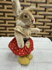 Vintage Steiff Nikili Girl Rabbit Mohair Plush Id 726 Intact Button Tag   Marke