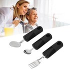 3pcs Weighted Adaptive Spoon Stainless Steel Nonslip Utensils For Parkinsons