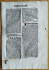 Original Rubricated Incunable Leaf J  Guallensis Summa Strasbourg  h  - 1489