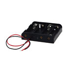 2x 4-aa Slots Battery Spring Clip Holder Case Plastic Storage Box Flat   Wire 6v