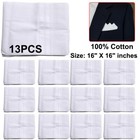 13x Handkerchiefs Cotton Classic Hankies Large Men Hankerchief Hanky Pocket Gift