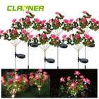 Solar Flower Light Outdoor Artificial Azalea Lights Waterproof Garden Yard Decor
