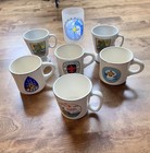 Vintage Boy Scouts Of America Mugs   Frosted Glass-lot Of 7