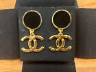 Authentic Chanel Cc Logo Dangle Earrings  Nwt  Receipt  Retail  750