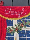 Vtg Needlepoint Christmas Stocking Cheryl Two Kittens Cats Scene 20  To Toe