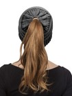 Beanietail Soft Stretch Cable Knit Messy High Bun Ponytail Beanie Hat