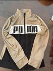 Puma Boy   s 2-piece Colorblock Zip Tracksuit Jacket   Pants Beige black S