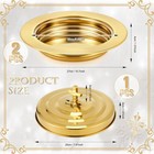 Zhehao 2 Plates Gold Communion Set Holy Trays Lid Stainless Steel Bread Tray