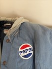 Vtg  King Louie Hooded Bomber Employee Jacket With Pepsi Logo Size Xl Blue Usa