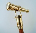 Wooden Walking Stick Cane Nautical Antique Marine London Brass Telescope Handle