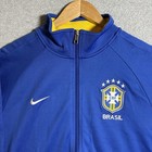 Nike 2012 Brazil Cbf Soccer Track Jacket Blue Yellow Full Zip Mens Medium