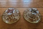 Vintage Set Lucite Candle Holders Gold Flecks Flakes Acrylic Mcm Mid-century 