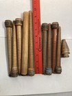 Bobbins Spools Wood Industrial Style 3 -10  Spindles Vtg Wooden Quills Lot-10 