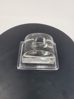 Antique Vintage Desktop Glass Cube Fountain Pen Paperweight Ink Well Heavy