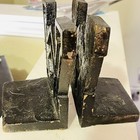 Vintage Cast Iron Letter W   s Book Ends Decor