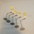 Marx 1960 s Crew Figures And Street Lamps Lot Tan Vintage 