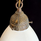 Vintage Hanging Pendant Light Fixture W Milk Glass Shade 6  Chain