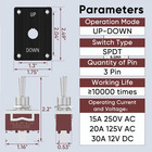 Momentary Toggle Switch   3 Pin Spdt  on -off- on  30a 12vdc 3 Way Heavy Duty Wa