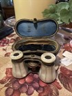 Beautiful Antique Chevalier Paris Mother-of-pearl Opera  Glasses With Case 
