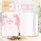 Pink Bow Birthday Party Invitations For Women Girls Birthday Invitations Girl   