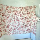 French Fabric Pink And White Antique Large Scale Botanical Floral Curtain Drape